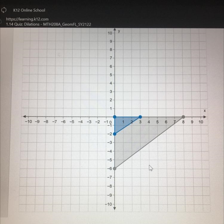 HELP ME PLEASE!!! Graph the image of the given triangle under a dilation with a scale-example-1