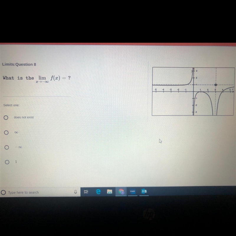 What is the limit ? - does not exist - “infinity” - “-infinity” - 1-example-1