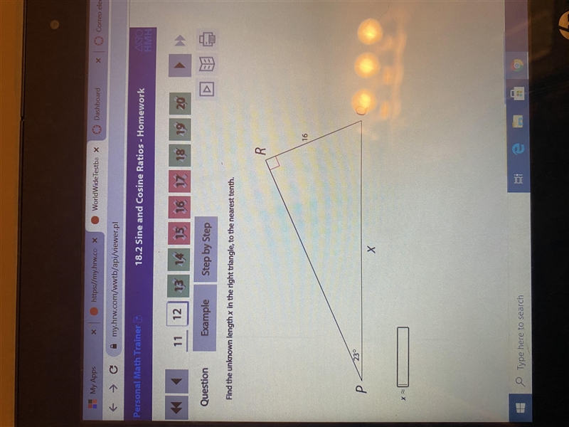 Please help!!!! Sine and cosine ratios-example-1