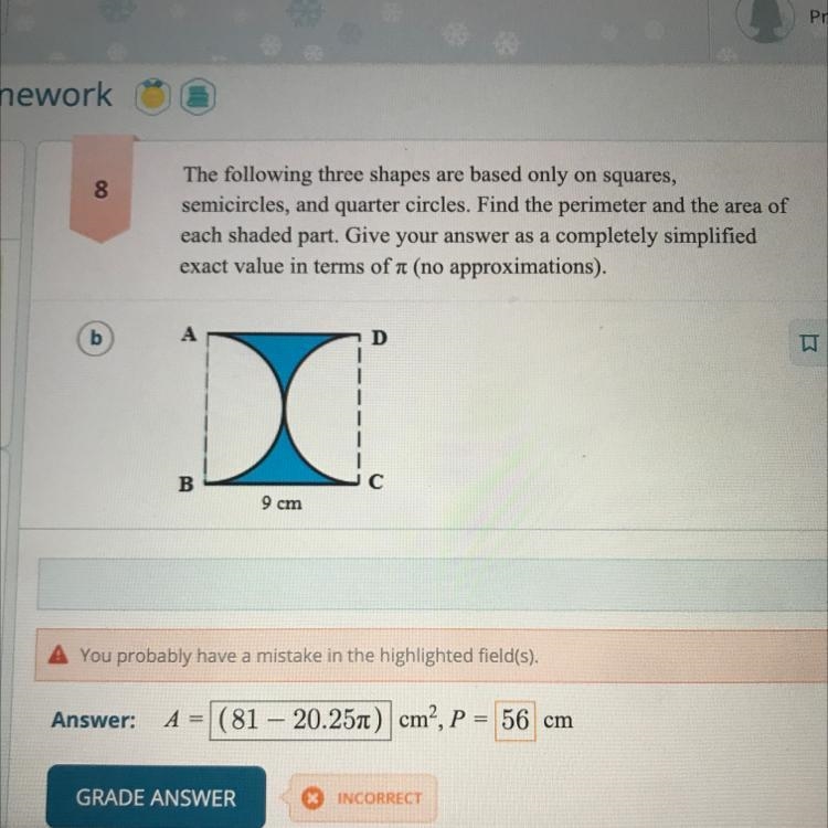 8b The following three shapes are based only on squares, semicircles, and quarter-example-1