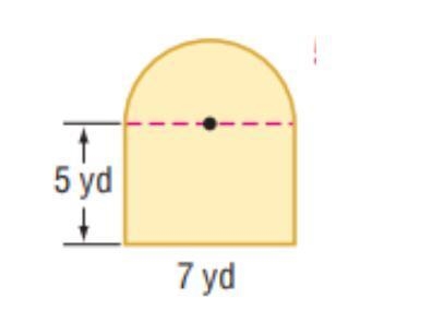 Find the area of the shape below. 5yd 7yd-example-1