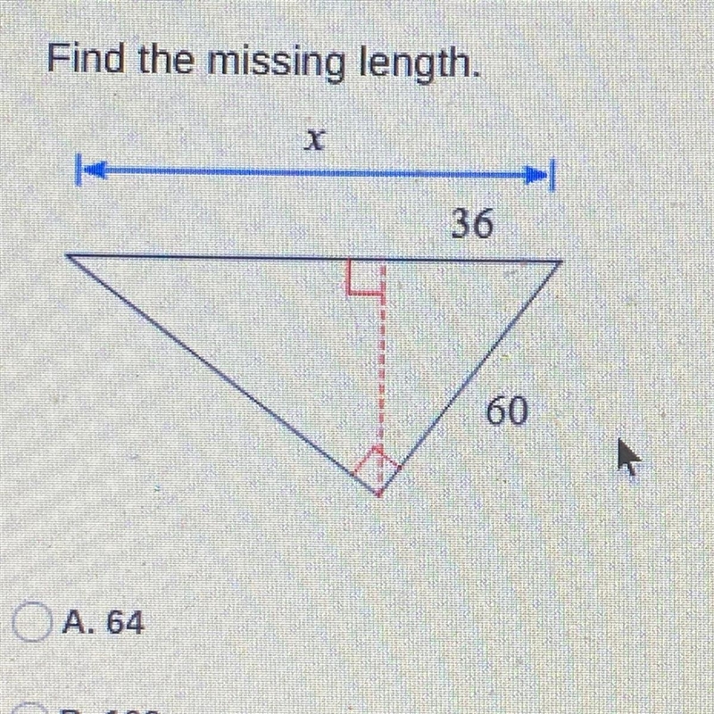 Find the missing length on this triangle-example-1