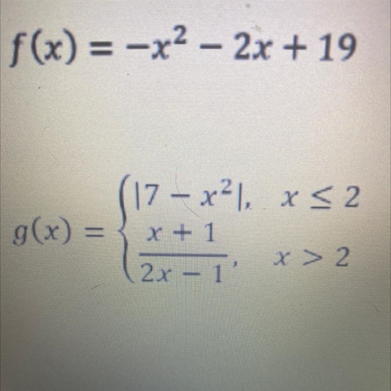 Evaluate g(2) given. Help-example-1