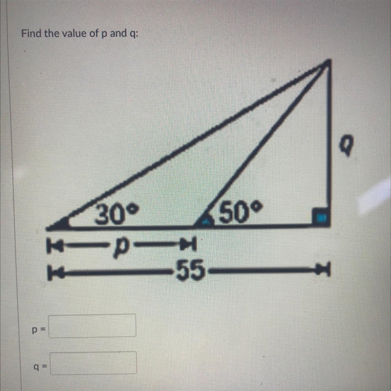 Can someone please help me find the value of p and q?-example-1