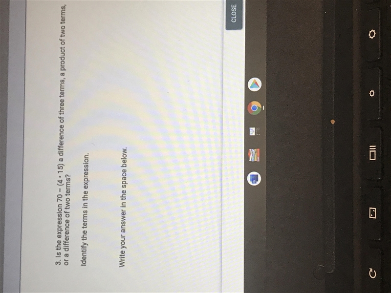 is the expression 70-(4 • 15 ) a different three terms product of two times or a difference-example-1