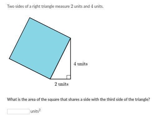 Two sides of a right triangle measure 2 units and 4 units. What is the area of the-example-1