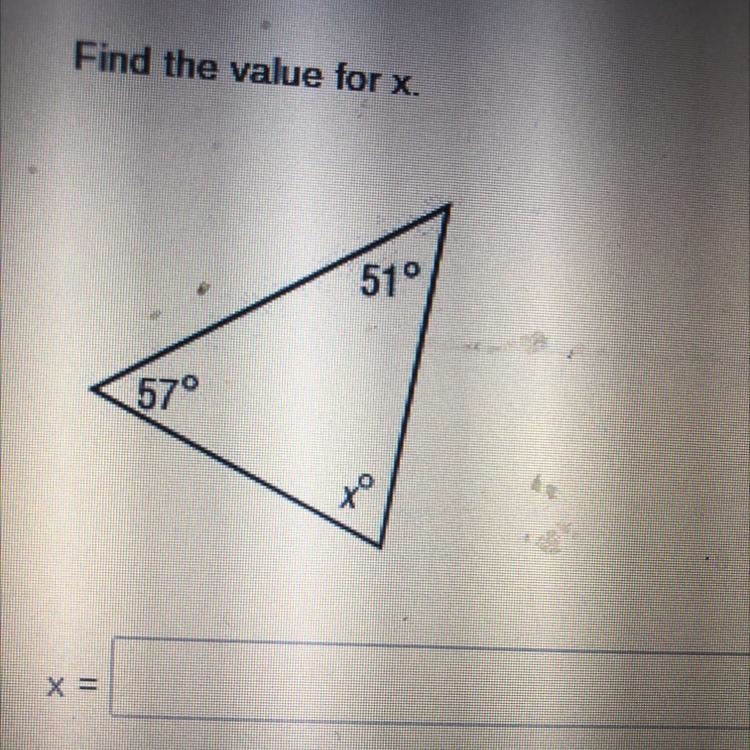 PLEASE HELP! Find the x value.-example-1