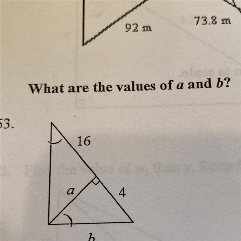 What are the values of a and b-example-1