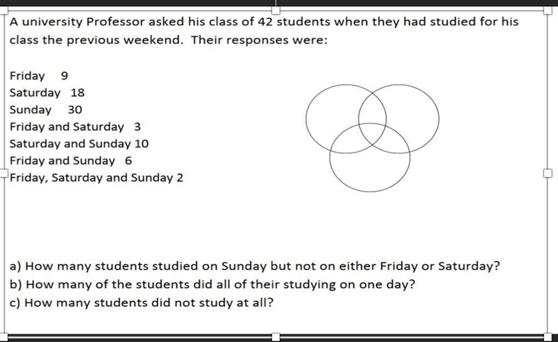 A university professor asked his class of 42 students when they had studied for his-example-1