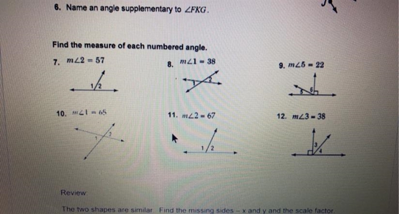 Find the measure of each numbered angle !! (You don’t have to answer for all of them-example-1