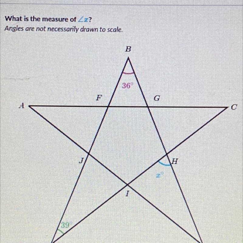 What is the measure of angle x?-example-1