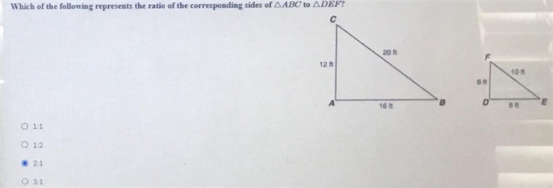 Which of the following represents the ratio of the corresponding sides of ABC to DEF-example-1