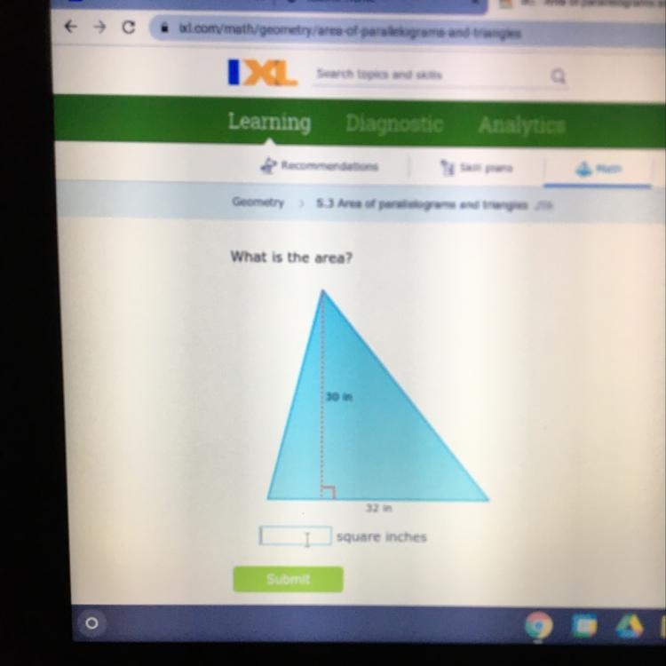 What is the area? 30 32 in-example-1