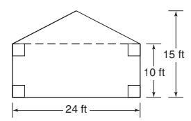 Find the area of the figure below Options 360 ft² 240 ft² 275 ft² 300 ft²-example-1