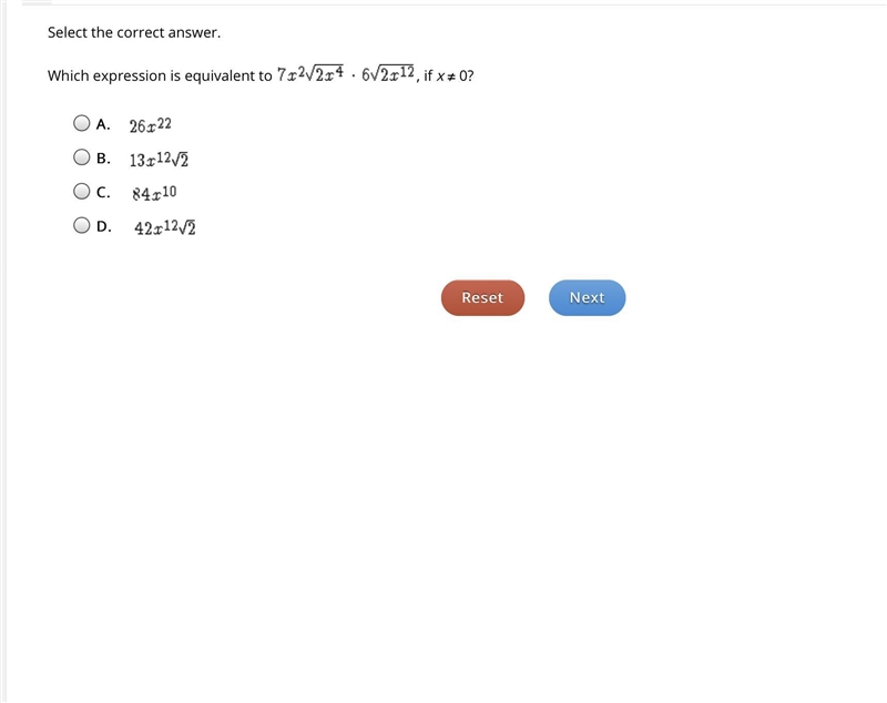 Which expression is equivalent to 7x , if b > 0?-example-1