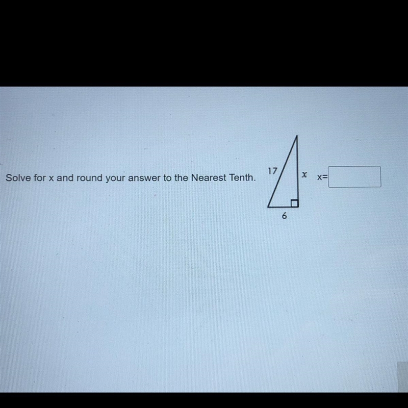 17 Solve for x and round your answer to the Nearest Tenth. 4 A 6-example-1