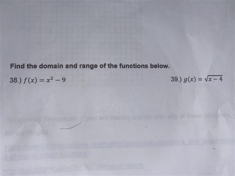 Find the domain and range of the functions below-example-1