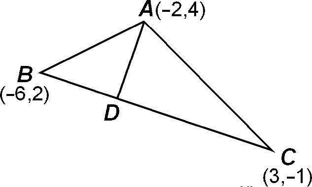 If AD is the altitude to BC, what is the slope of AD? A. 1/3 B. 2/3 C. 3 D. −1/3-example-1