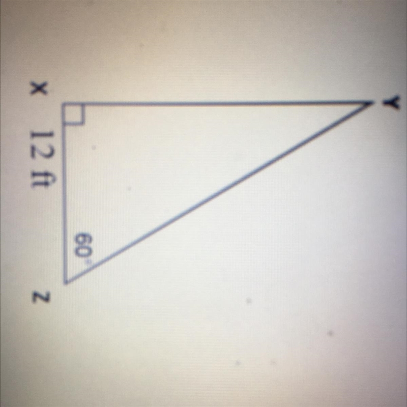 50 points! What is the area of triangle xyz? Use special right triangles to help find-example-1