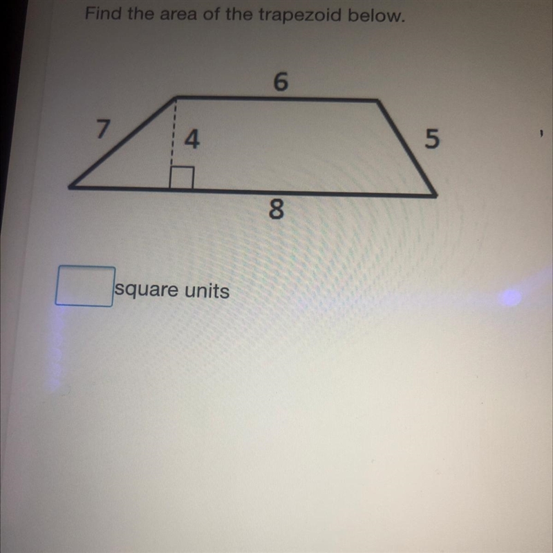 No links I need the full answer of the area to this trapezoid-example-1