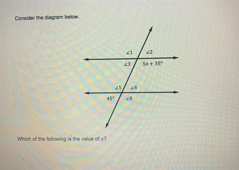 Which of the following is the value of x? A. 2 B.11 C. 20 D. 29-example-1