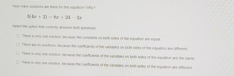 How many solutions are there for this equation? Why?​-example-1