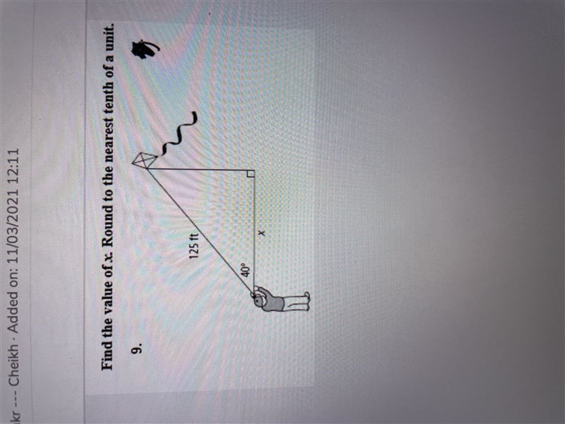 Find the value of x round to the nearest tenth of a unit-example-1