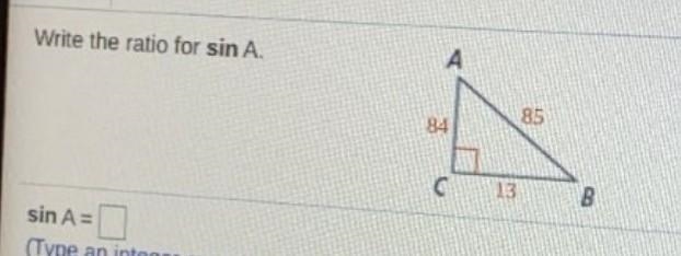 Wite the ratio for sin A. ​-example-1