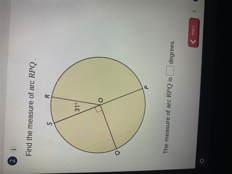 Find the measure of RPQ-example-1