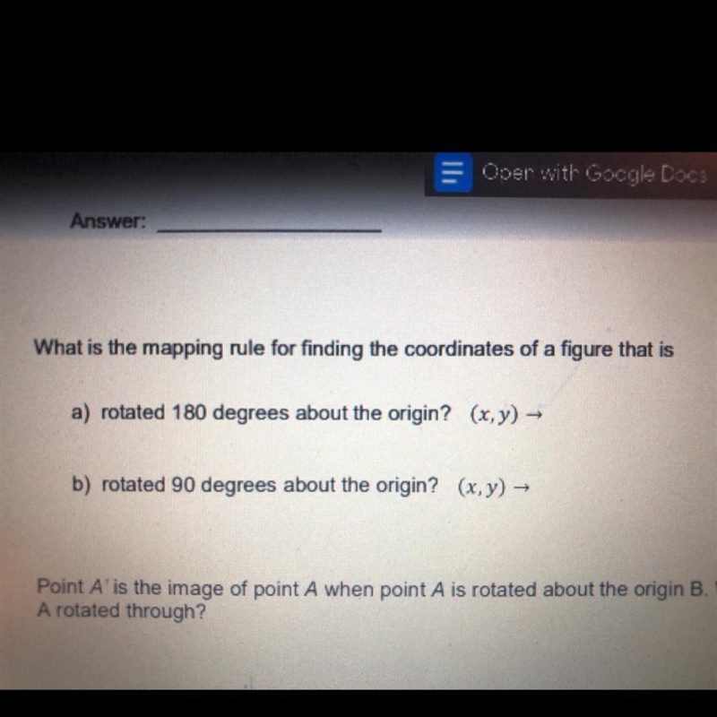 What is the mapping rule for finding the coordinates of a figure that is-example-1