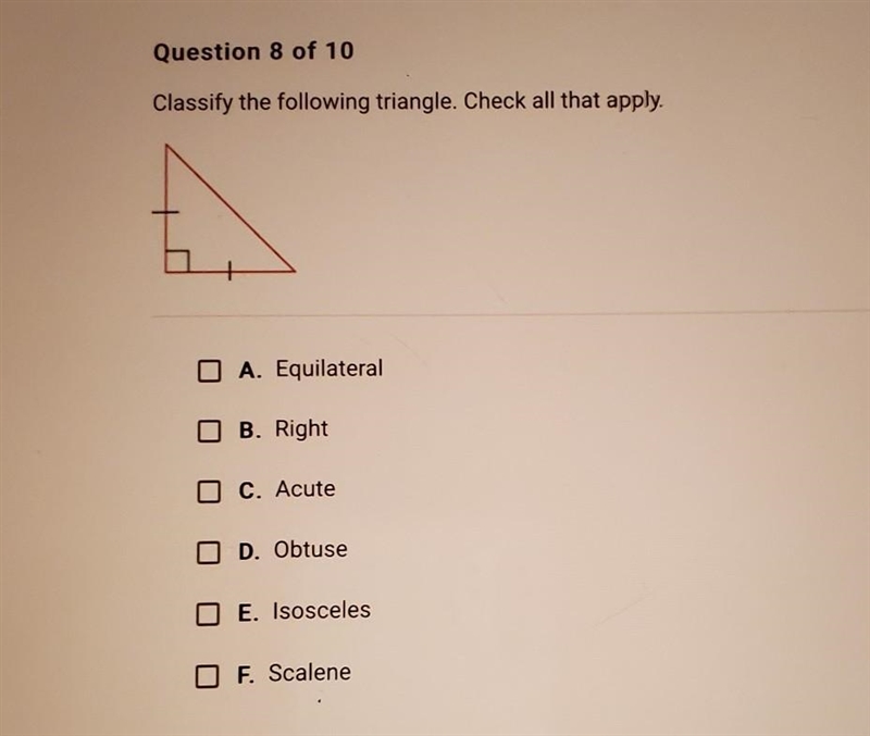 Classify the following triangle. Check all that apply.​-example-1