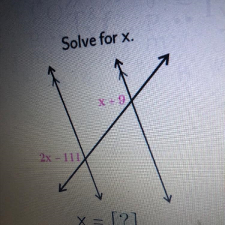 Solve for x. 9 2x-111 X = [?]-example-1