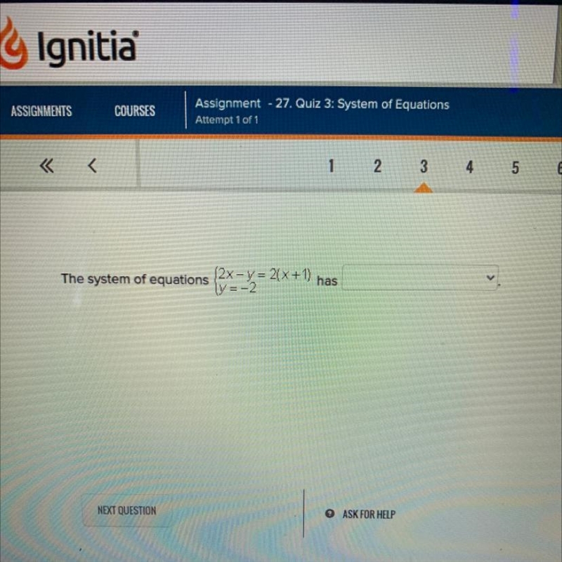 A. one solution B. infinitely many solutions C. no solution-example-1