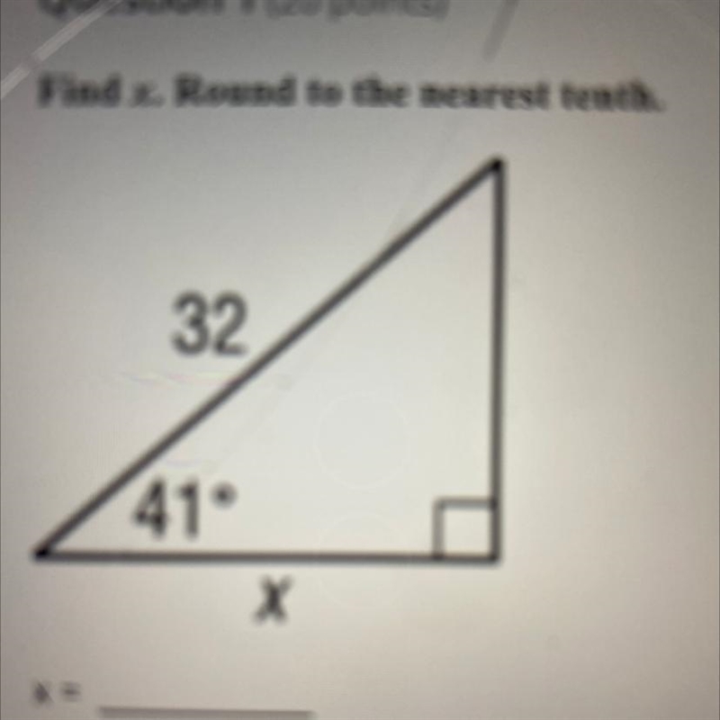 Find x. Round to the nearest tenth. 32 410 Х-example-1