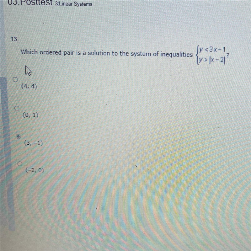 Which ordered pair is a solution to the system-example-1