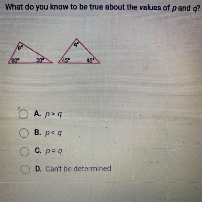 What do you know to be true about the values of p and ? p" q 601 454 45 A. p-example-1