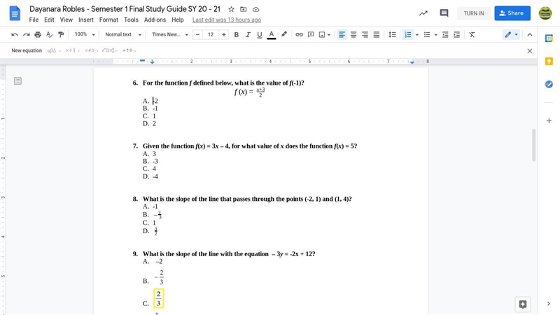 For the function f defined below, what is the value of f(-1)? fx=x+3 ----- 2-example-1