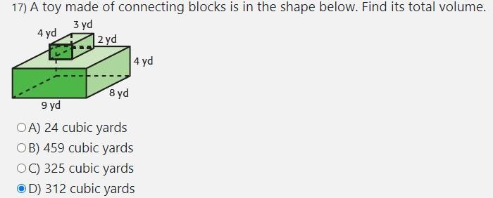 A toy made of connecting blocks is in the shape below. Find its total volume.-example-1