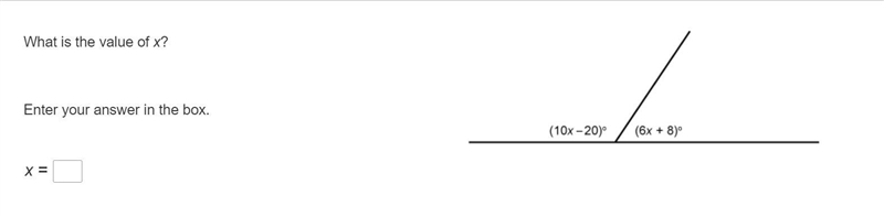 What is the value of x? Enter your answer in the box. x =-example-1