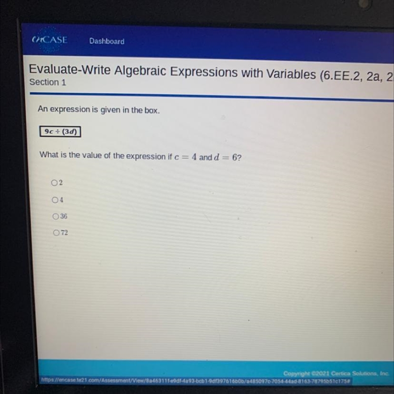 An expression is given in the box. 90 + (3d) What is the value of the expression if-example-1