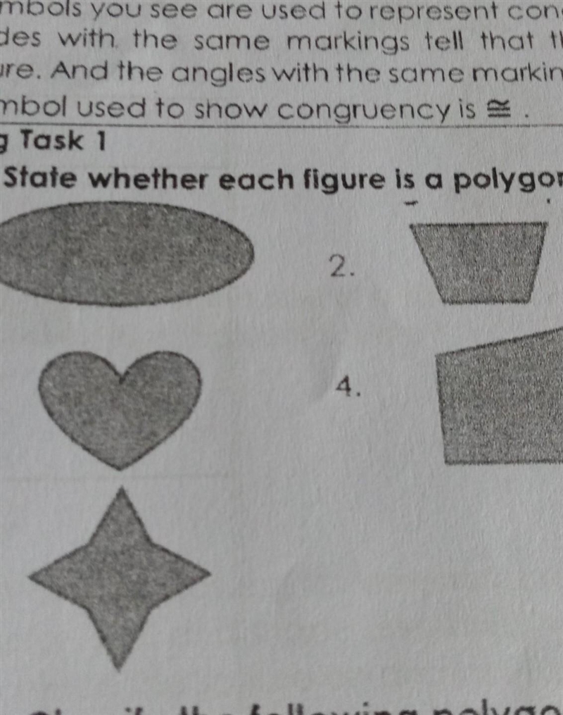 A. State whether each figure is a polygon​-example-1