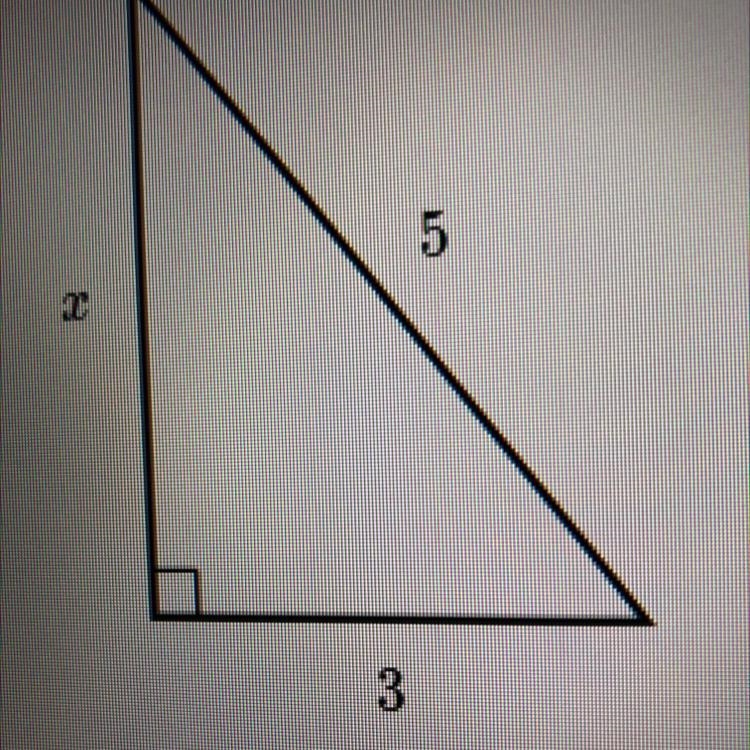 Find the value of x in the triangle shown below 5 3-example-1