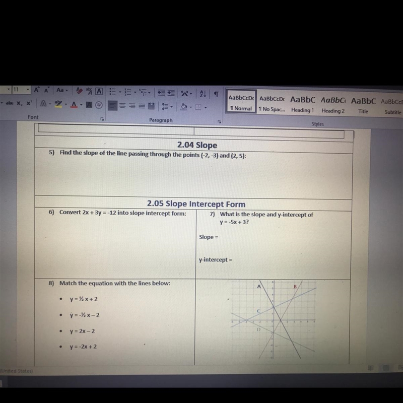 PLEASE..... Need help with questions 5 - 8.... 5. 6. 7. 8.-example-1