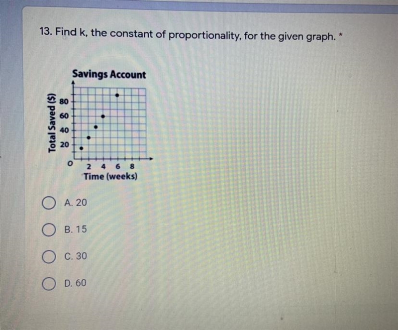 1. Find k, the constant of proportionality, for the given graph. 2. Write an equation-example-1