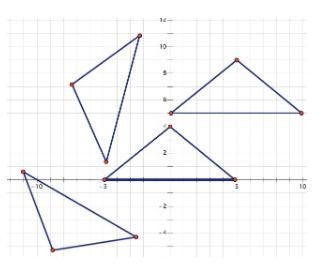 PLEASE HELP!!!!! If all the triangles below are the result of one or more rigid transformations-example-1