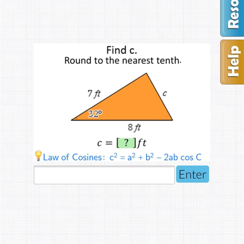 Find c and round. (geometry)-example-1