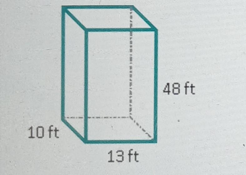 Topic Test Find the surface area of a rectangular prism. a. 2468 sq. ft. b. 6240 sq-example-1