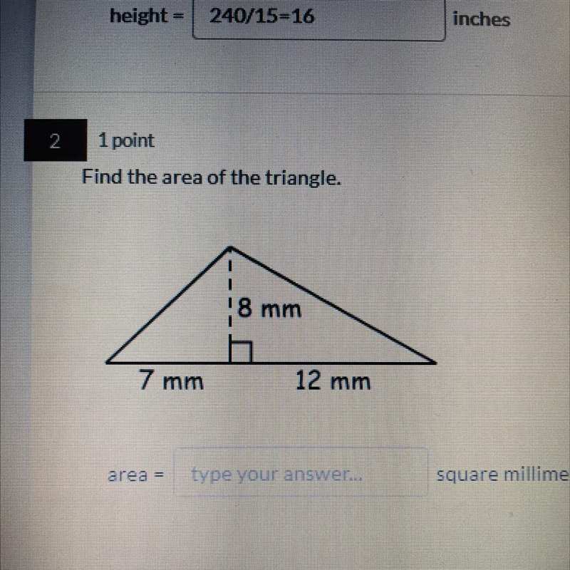 Find the area of the triangle-example-1