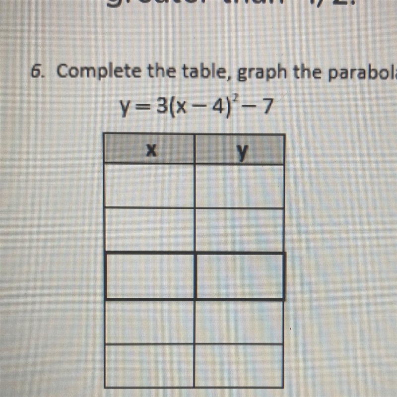 Complete the table for the equation-example-1