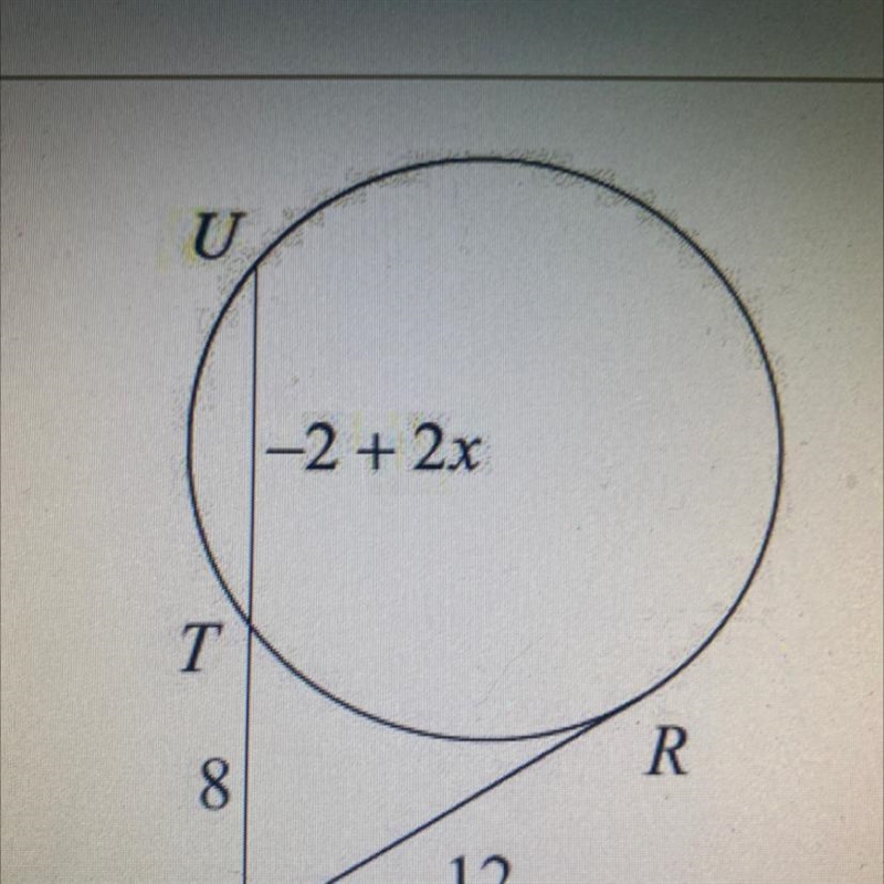 Find the measure of line segment TU. Assume that lines which appear to be tangent-example-1